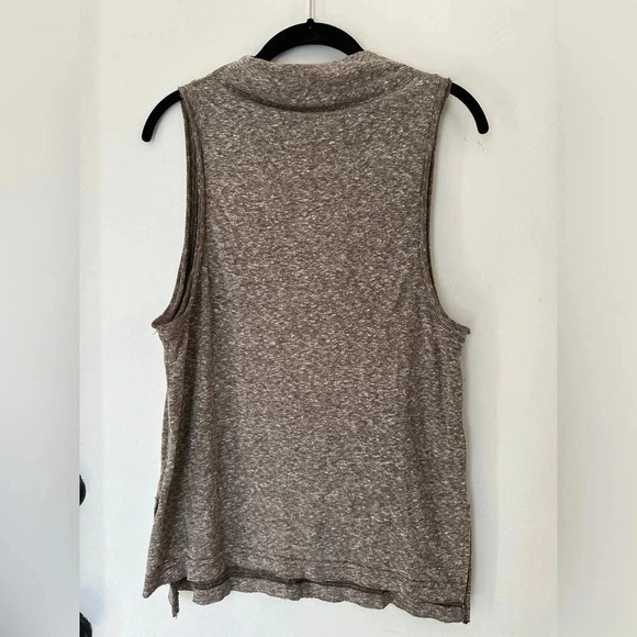 We The Free Heather Tan Sleeveless Tank Slouchy Madrid Top Mock Neck Boho Small - Picture 2 of 7